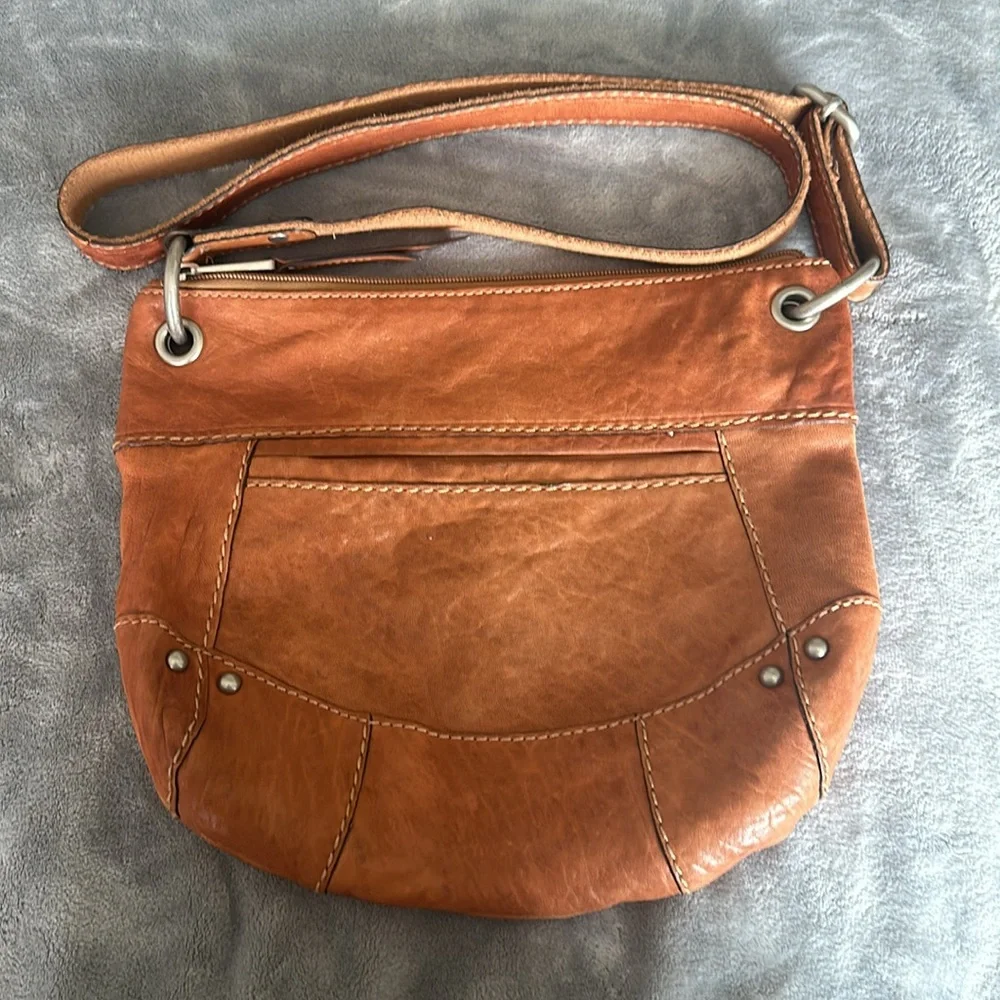 Fossil leather crossbody bag in brown
